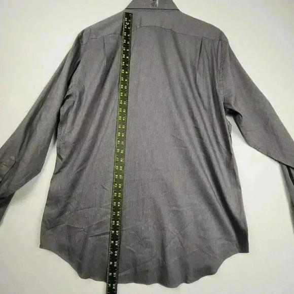 Lorenzo Uomo Trim Fit Mens Gray Dress Shirt Sz 17 Button Up Spread‎ Collar NWOT - Picture 16 of 16